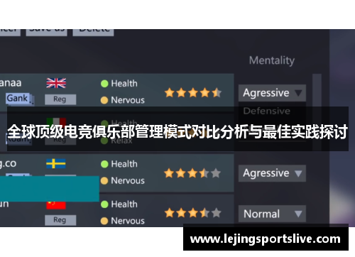 全球顶级电竞俱乐部管理模式对比分析与最佳实践探讨
